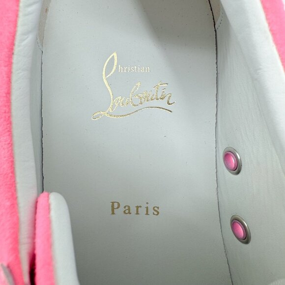 Christian Louboutin Vieira 2 Spike Sneakers Size 40 US 10 Pink Suede Low Top 79 - Picture 14 of 15